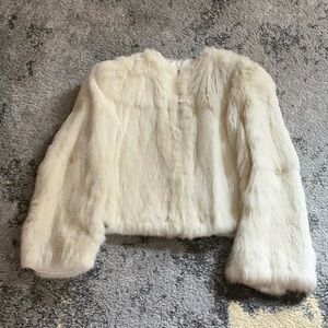 Vintage Cropped Rabbit Fur Jacket